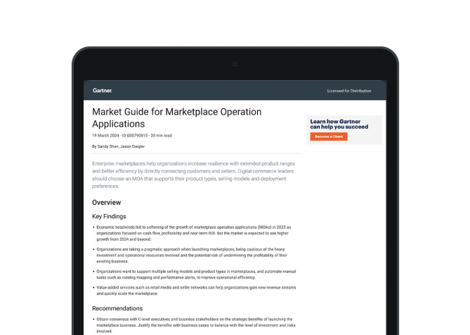 Gartner® Market Guide for Marketplace Operation Applications, 2024
